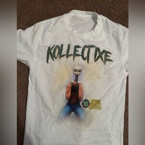 White Graphic Tee with Alien Design